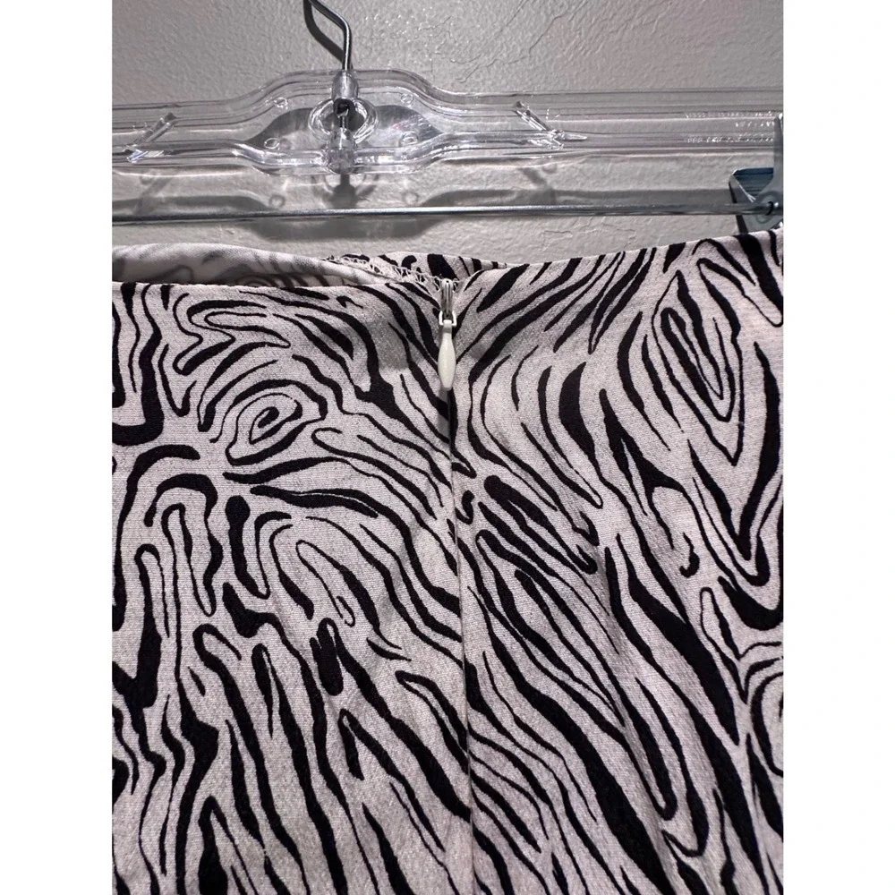 Mango Zebra Print Patterned Midi Wrap Skirt Black White‎ Size XS